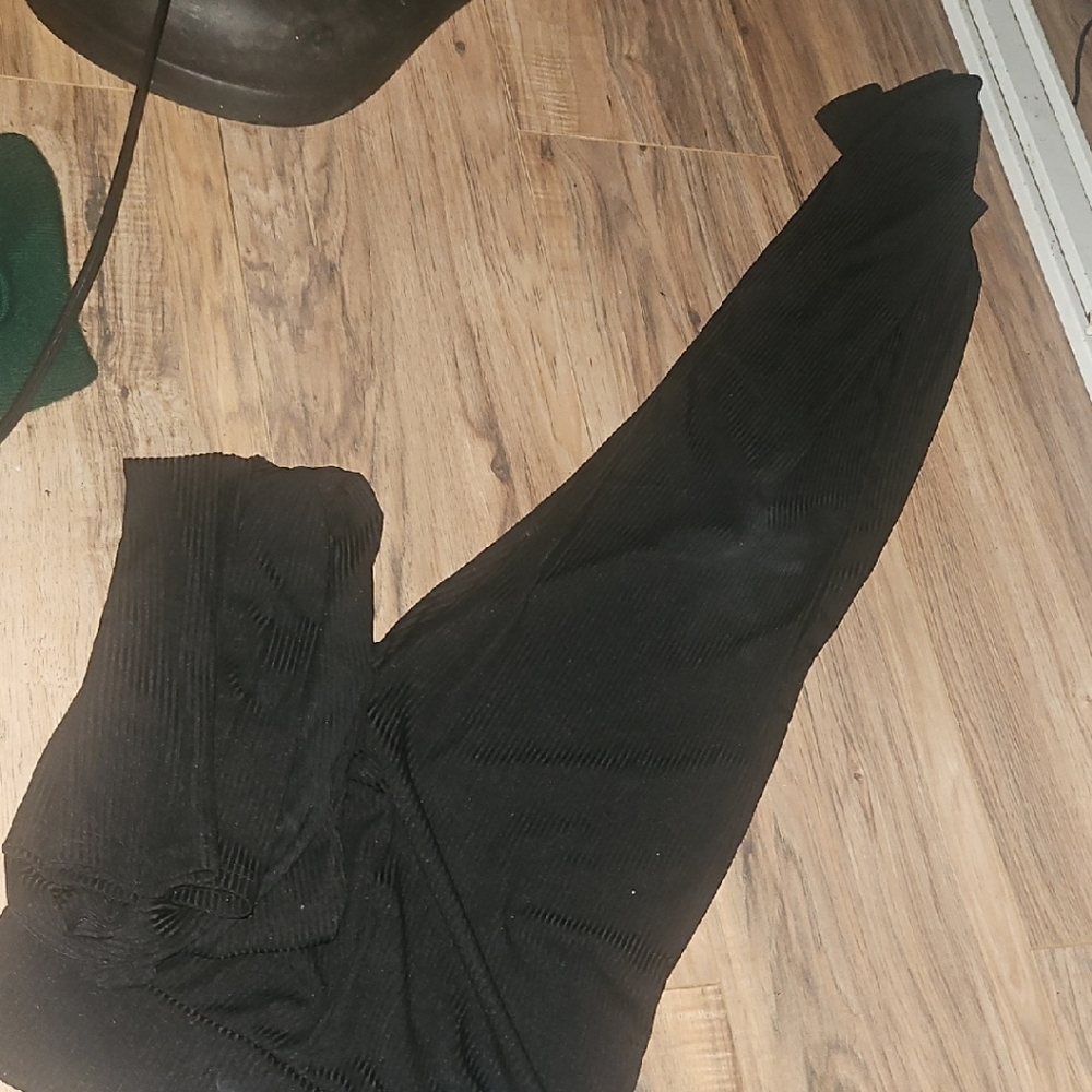 Pleated Black Wide Legged Slacks Or Sweats